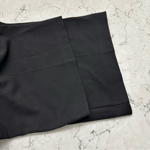 Zara Large Black Dress Pants Wide Leg High Rise White Satin Drawstring Waistband - Picture 6 of 6